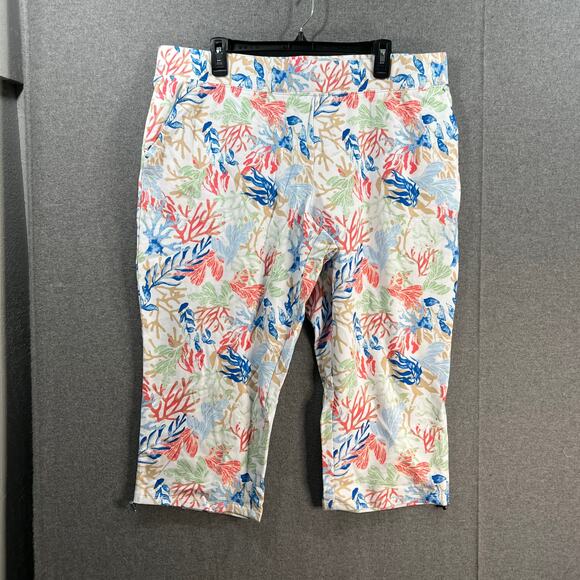 Sport Savvy French Terry Printed Pant w/ Ankle Drawstring White Multi, X-Large - Picture 1 of 7